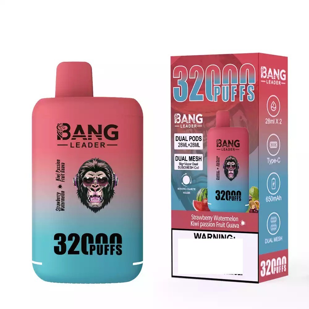 Bang Leader 32K Puffs Vape Wholesale | Long Lasting Rechargeable Disposable Vape with Dual Pod Technology, Large Capacity Design & Premium Flavor Experience