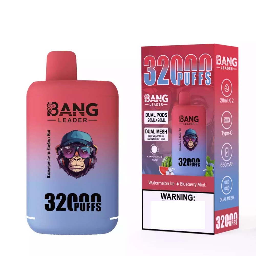 Bang Leader 32K Puffs Vape Wholesale | Long Lasting Rechargeable Disposable Vape with Dual Pod Technology, Large Capacity Design & Premium Flavor Experience