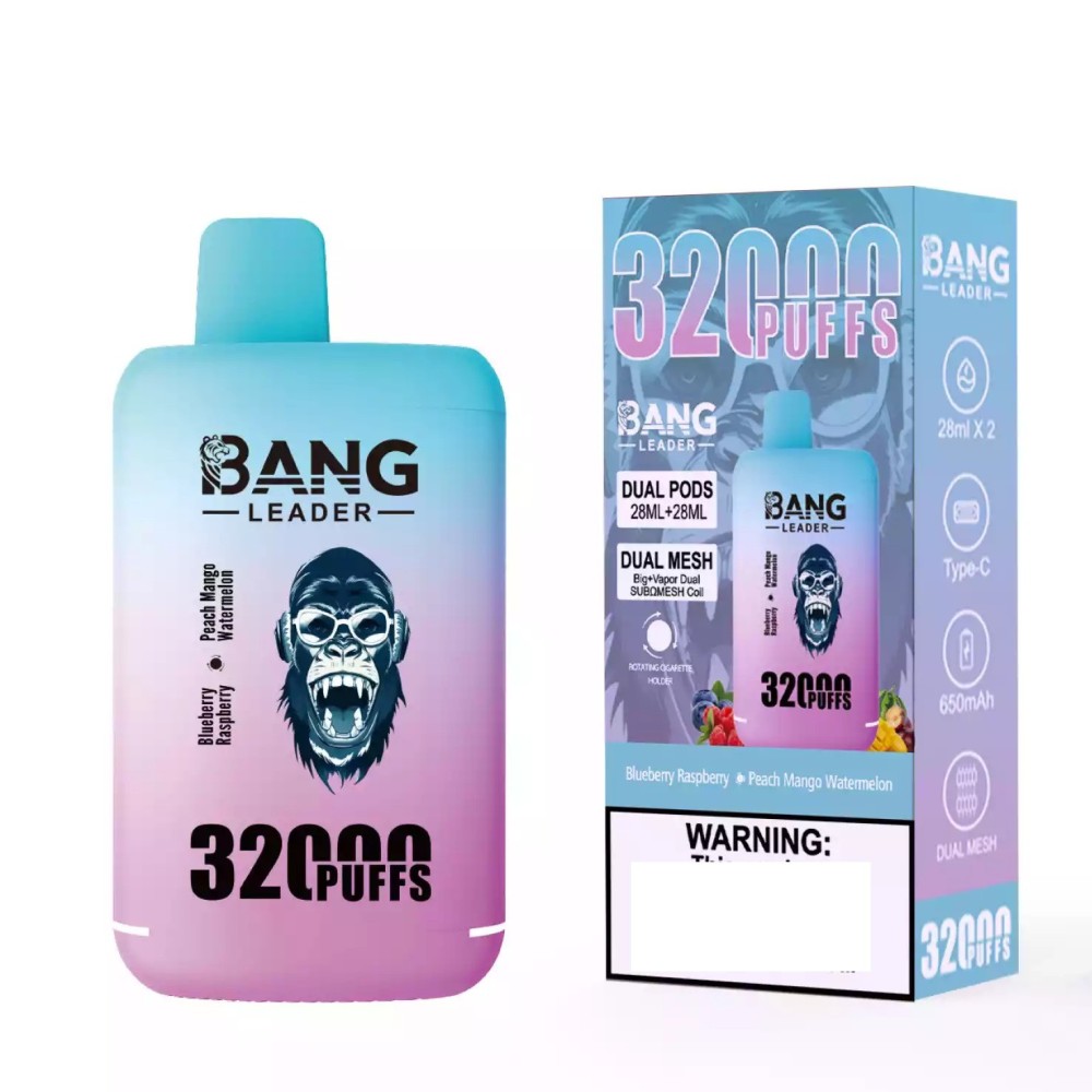 Bang Leader 32K Puffs Vape Wholesale | Long Lasting Rechargeable Disposable Vape with Dual Pod Technology, Large Capacity Design & Premium Flavor Experience