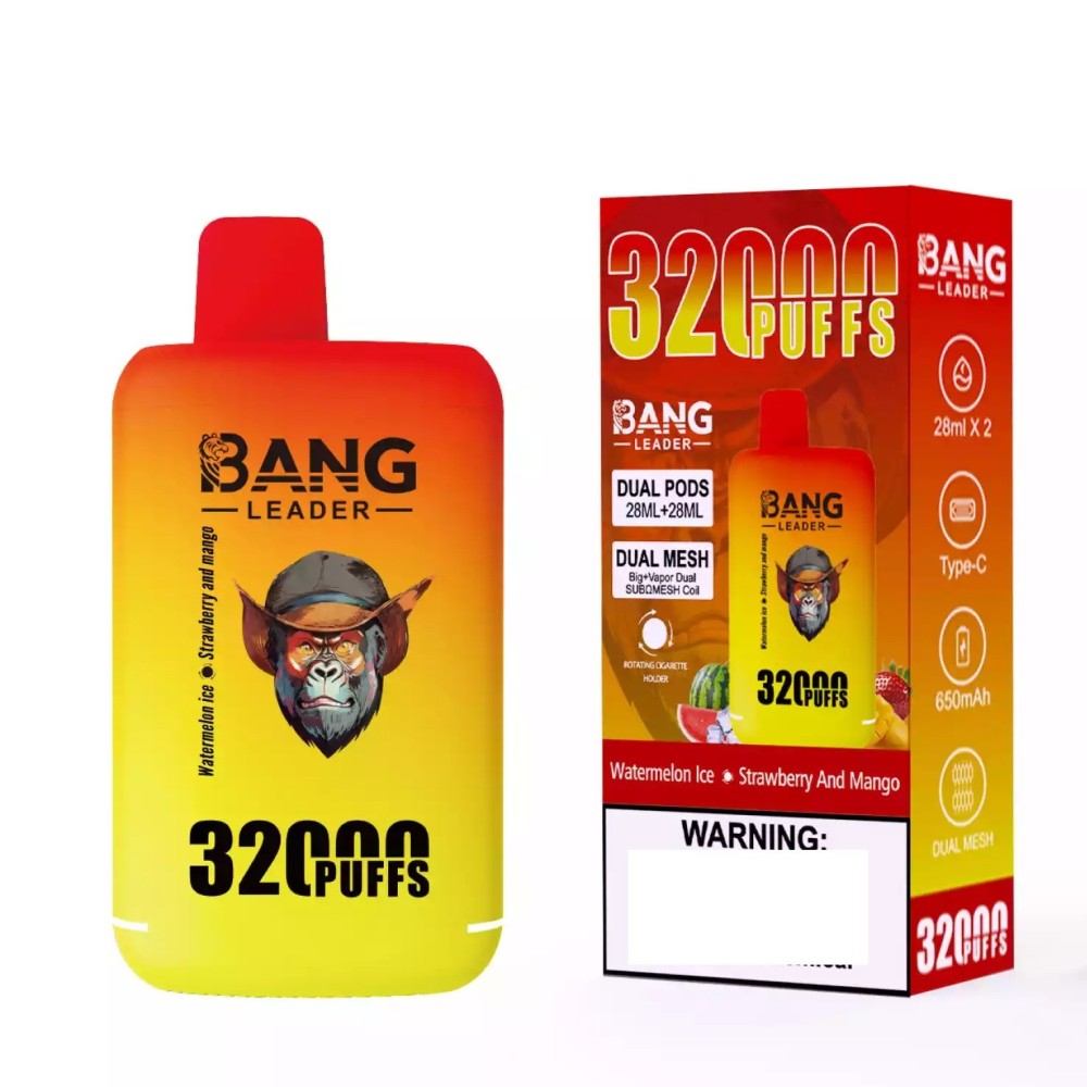 Bang Leader 32K Puffs Vape Wholesale | Long Lasting Rechargeable Disposable Vape with Dual Pod Technology, Large Capacity Design & Premium Flavor Experience