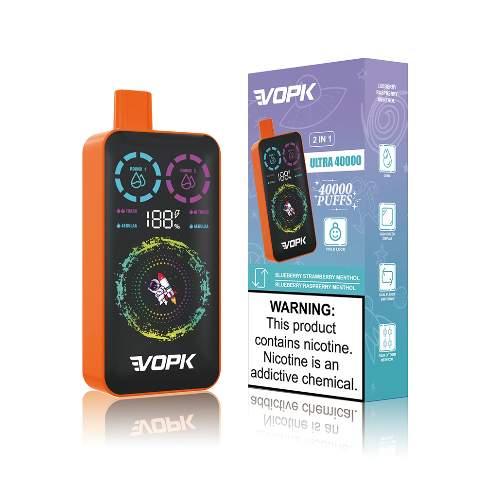 VOPK ULTRA 40K Dual Flavor Vape | High Capacity Disposable Vape with 36ml Oil Capacity, Adjustable Output, Flavor Mixing System & Smooth Vapor