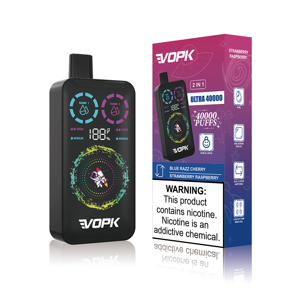 VOPK ULTRA 40K Dual Flavor Vape | High Capacity Disposable Vape with 36ml Oil Capacity, Adjustable Output, Flavor Mixing System & Smooth Vapor
