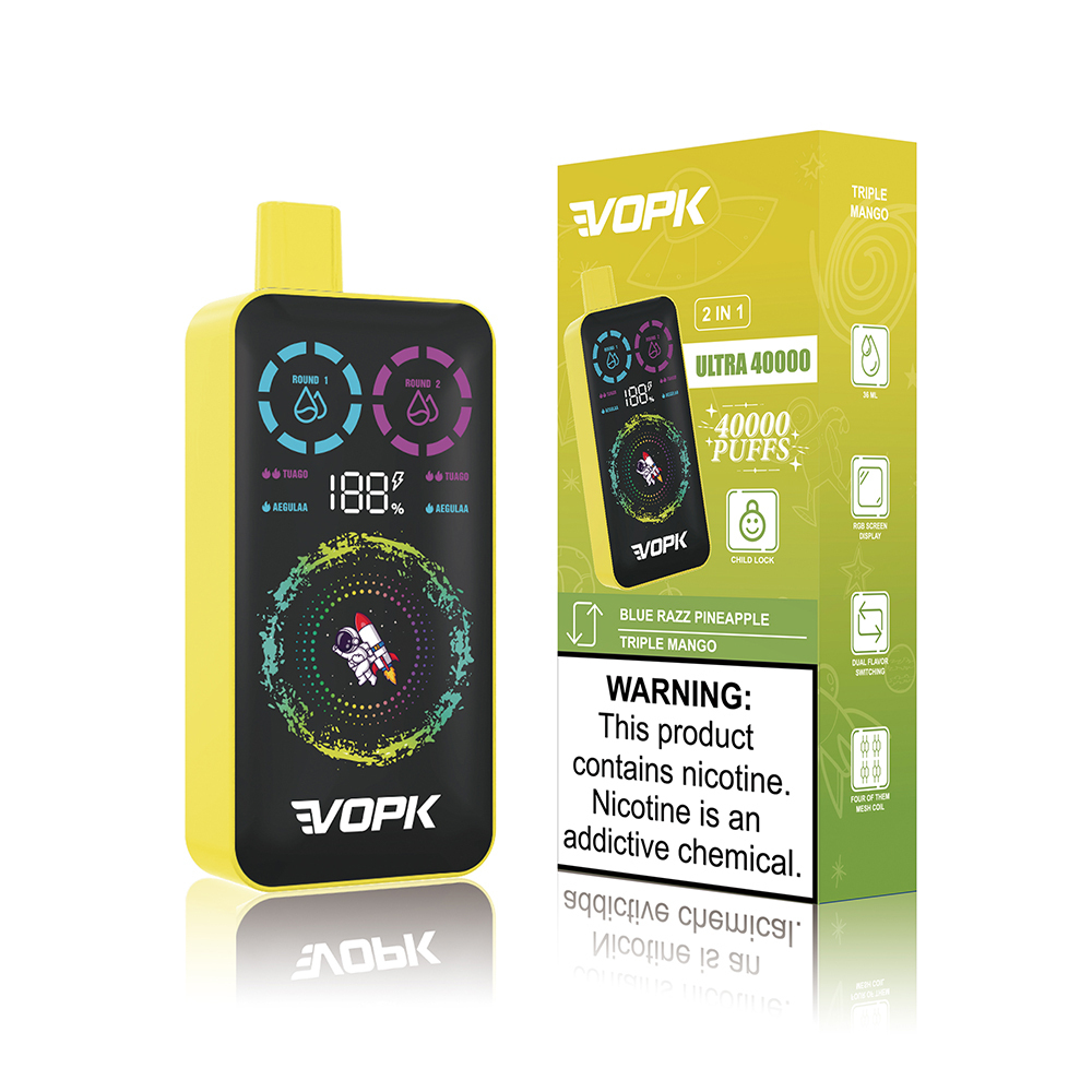VOPK ULTRA 40K Dual Flavor Vape | High Capacity Disposable Vape with 36ml Oil Capacity, Adjustable Output, Flavor Mixing System & Smooth Vapor