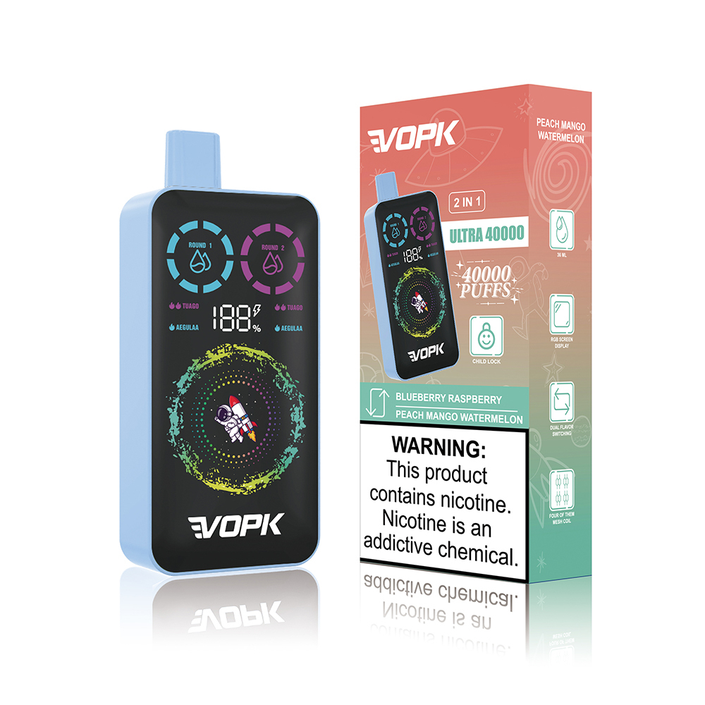 VOPK ULTRA 40K Dual Flavor Vape | High Capacity Disposable Vape with 36ml Oil Capacity, Adjustable Output, Flavor Mixing System & Smooth Vapor