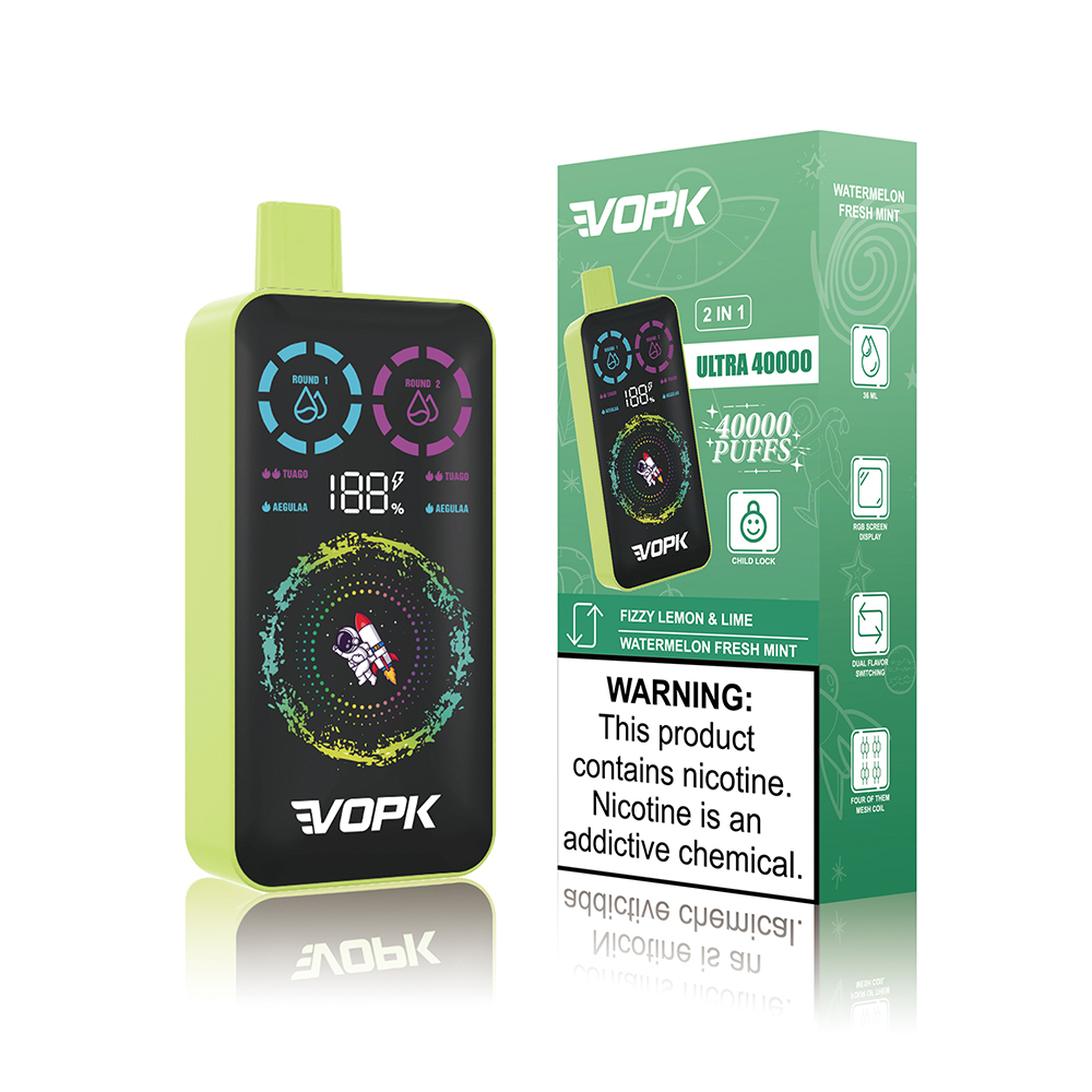 VOPK ULTRA 40K Dual Flavor Vape | High Capacity Disposable Vape with 36ml Oil Capacity, Adjustable Output, Flavor Mixing System & Smooth Vapor