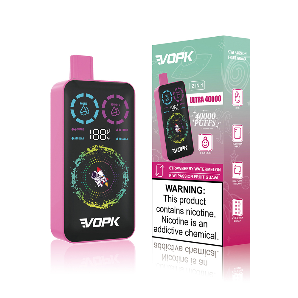 VOPK ULTRA 40K Dual Flavor Vape | High Capacity Disposable Vape with 36ml Oil Capacity, Adjustable Output, Flavor Mixing System & Smooth Vapor