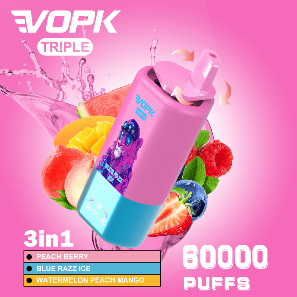 VOPK Triple 60K Vape Pen Wholesale | High Capacity Disposable Vape with Smart LED Screen, Triple Mesh Coil & Rich Flavor Output