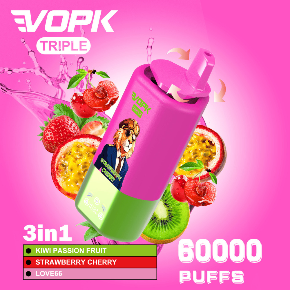 VOPK Triple 60K Vape Pen Wholesale | High Capacity Disposable Vape with Smart LED Screen, Triple Mesh Coil & Rich Flavor Output