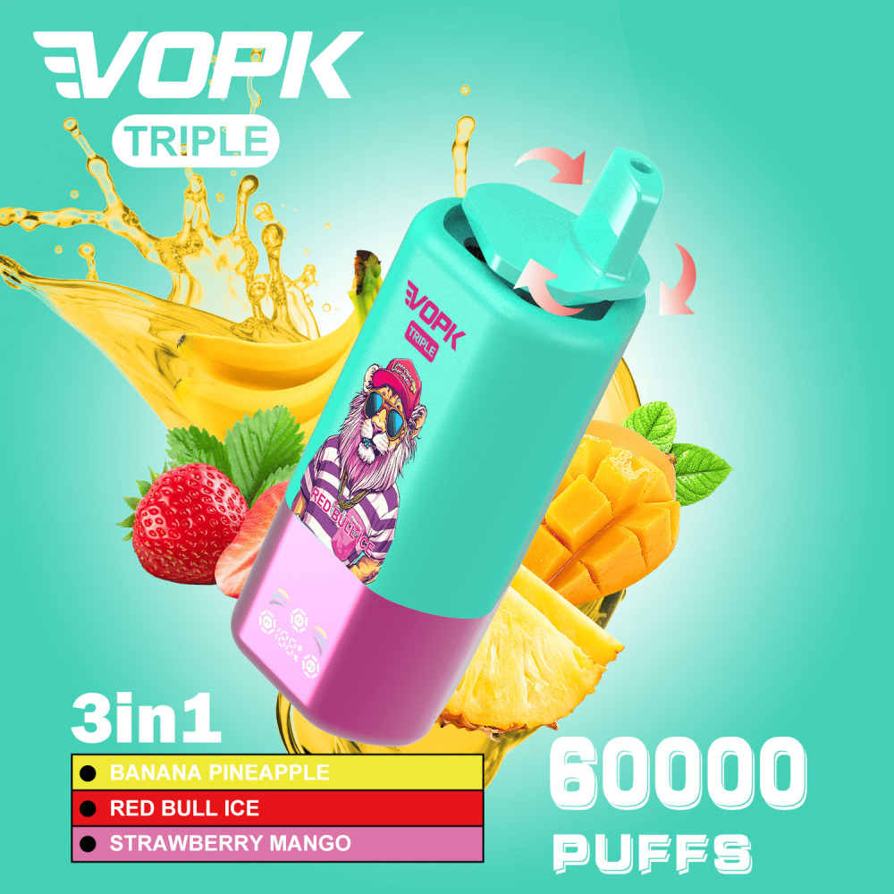 VOPK Triple 60K Vape Pen Wholesale | High Capacity Disposable Vape with Smart LED Screen, Triple Mesh Coil & Rich Flavor Output