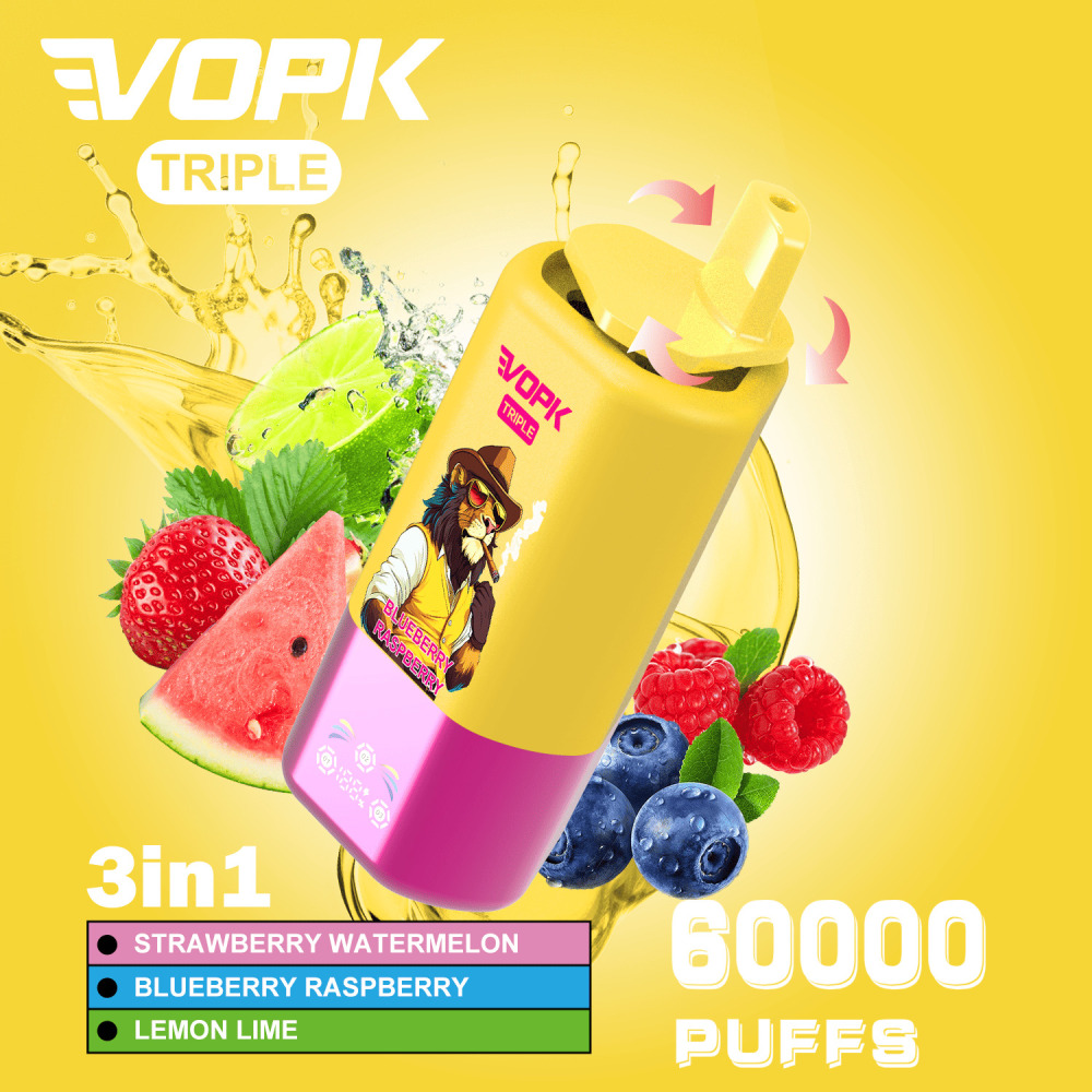 VOPK Triple 60K Vape Pen Wholesale | High Capacity Disposable Vape with Smart LED Screen, Triple Mesh Coil & Rich Flavor Output