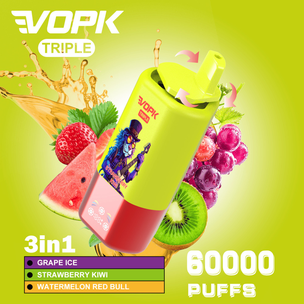 VOPK Triple 60K Vape Pen Wholesale | High Capacity Disposable Vape with Smart LED Screen, Triple Mesh Coil & Rich Flavor Output