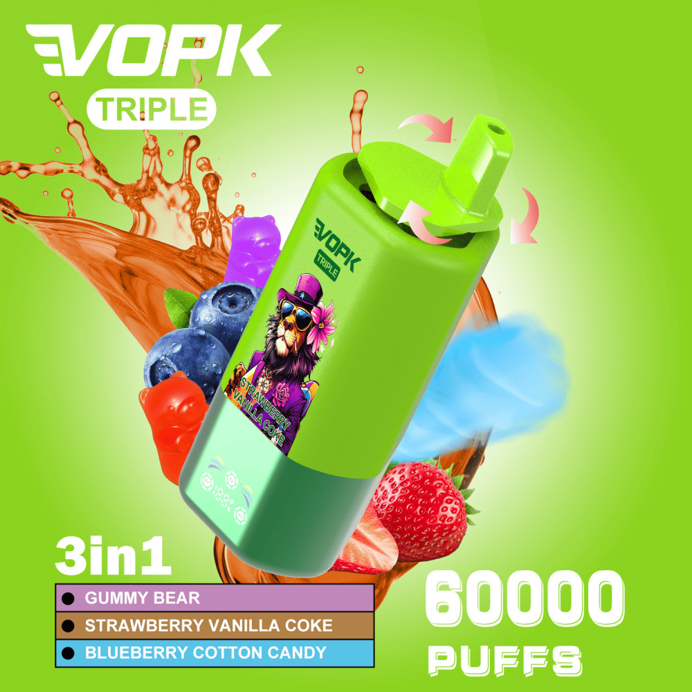 VOPK Triple 60K Vape Pen Wholesale | High Capacity Disposable Vape with Smart LED Screen, Triple Mesh Coil & Rich Flavor Output