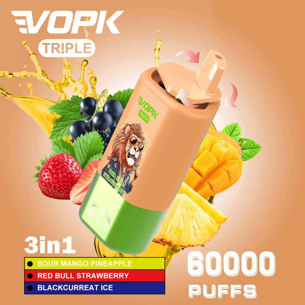 VOPK Triple 60K Vape Pen Wholesale | High Capacity Disposable Vape with Smart LED Screen, Triple Mesh Coil & Rich Flavor Output