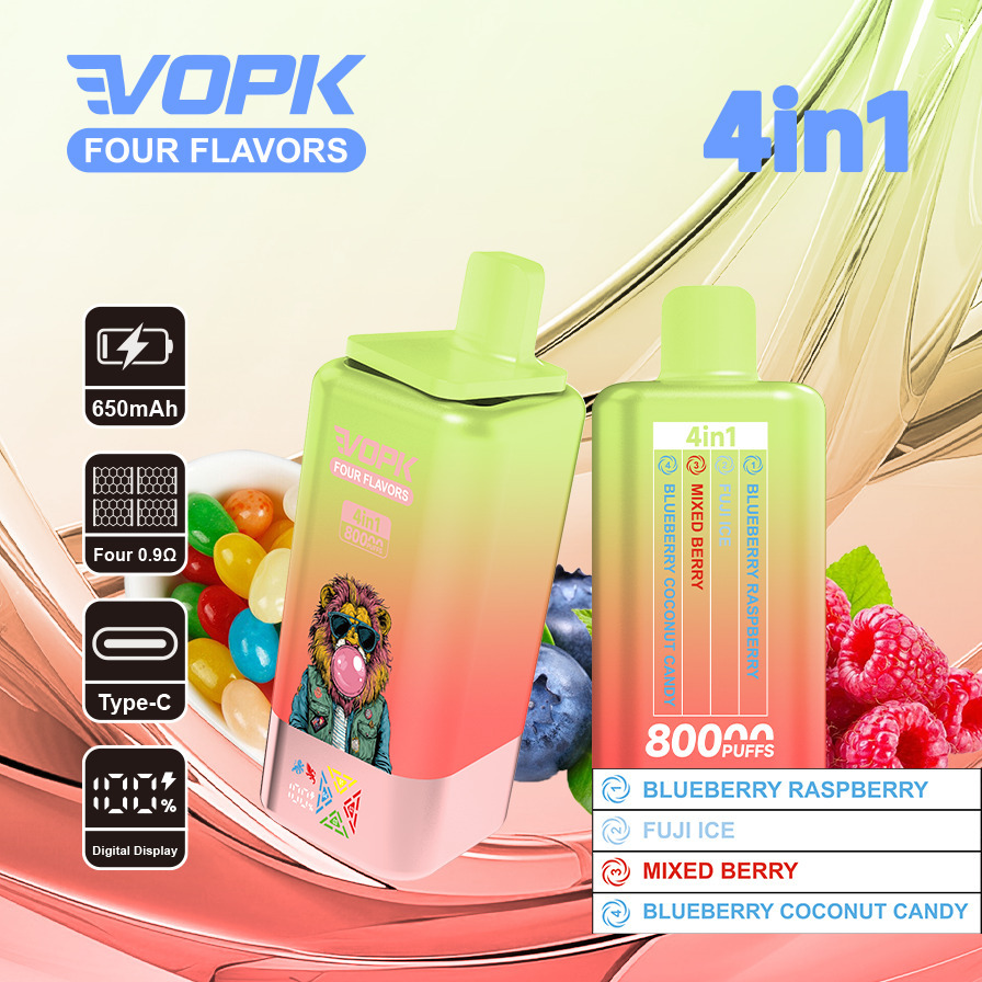 VOPK Four Flavors 80K Vape Wholesale | High Capacity Disposable Vape with Multi-Flavor System, LCD Screen & Premium Performance