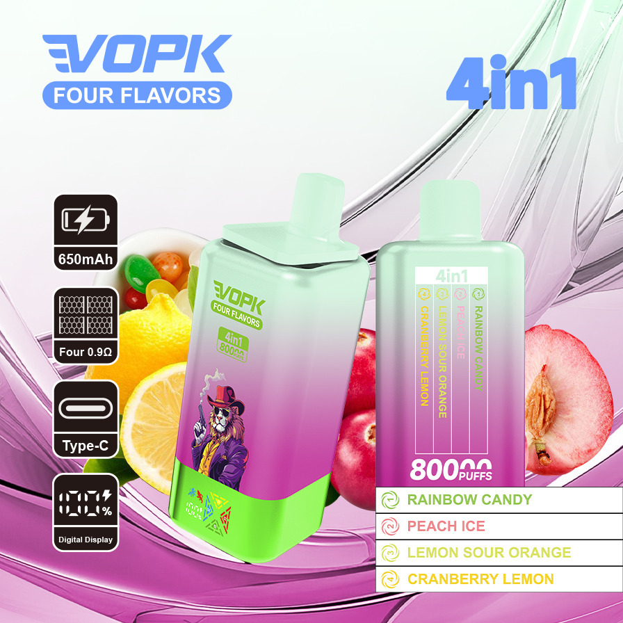 VOPK Four Flavors 80K Vape Wholesale | High Capacity Disposable Vape with Multi-Flavor System, LCD Screen & Premium Performance