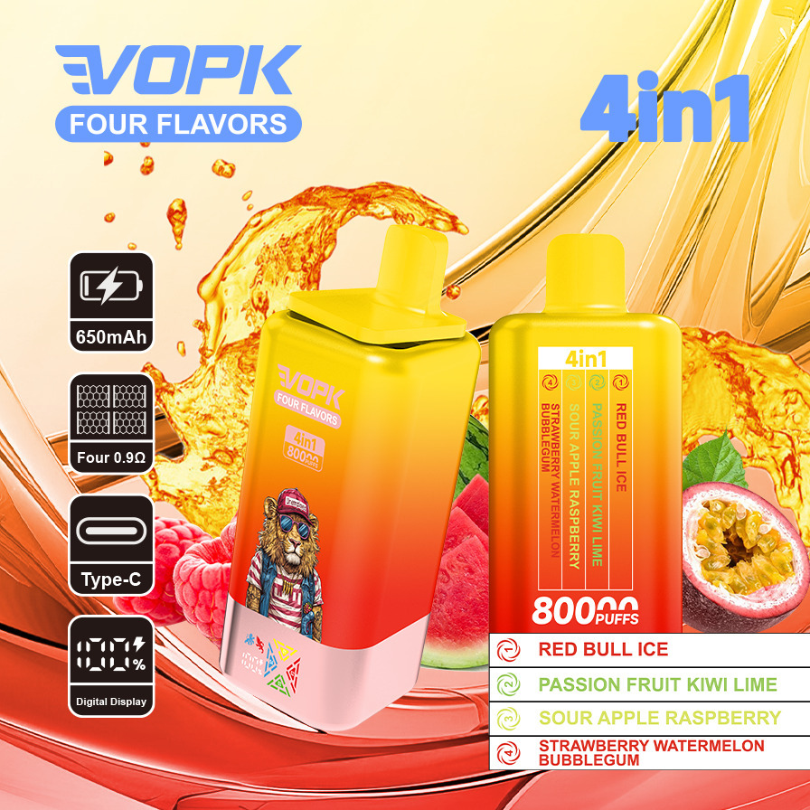 VOPK Four Flavors 80K Vape Wholesale | High Capacity Disposable Vape with Multi-Flavor System, LCD Screen & Premium Performance