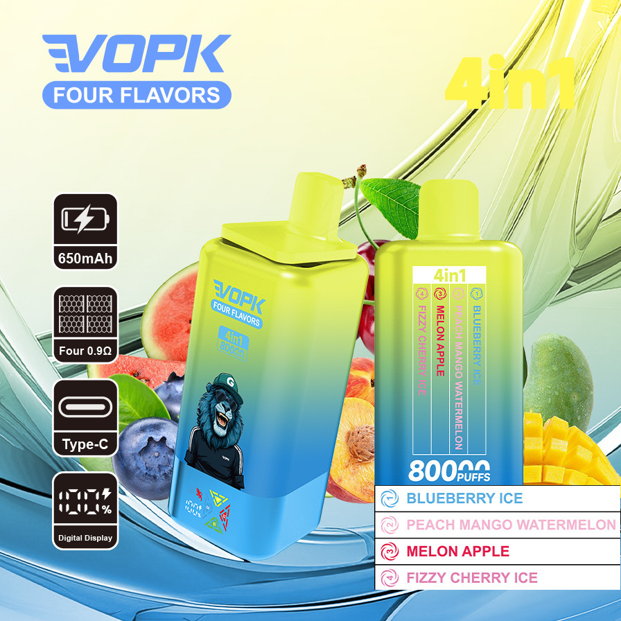 VOPK Four Flavors 80K Vape Wholesale | High Capacity Disposable Vape with Multi-Flavor System, LCD Screen & Premium Performance