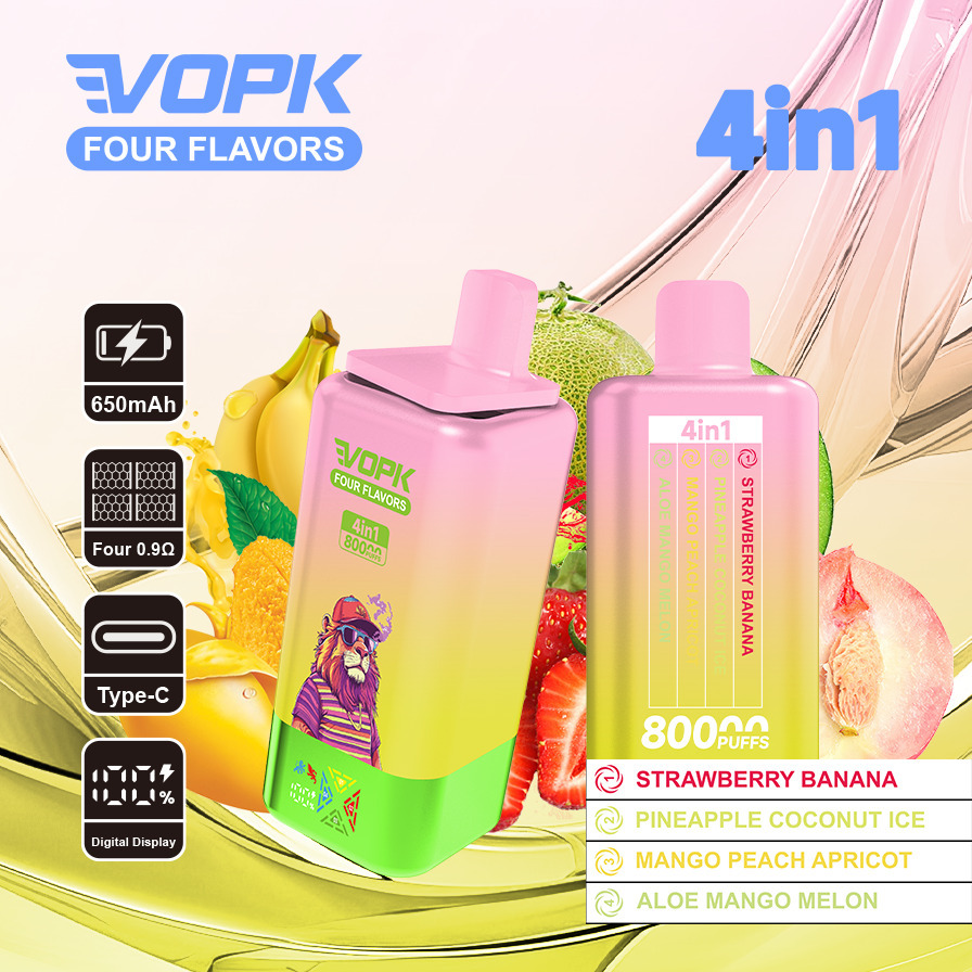 VOPK Four Flavors 80K Vape Wholesale | High Capacity Disposable Vape with Multi-Flavor System, LCD Screen & Premium Performance
