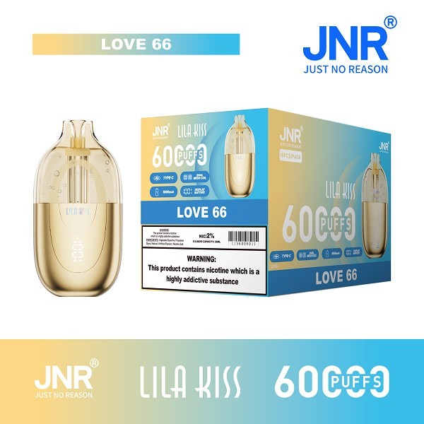 JNR Lila Kiss 60000 Puffs Vape – 24ml E-Liquid, Type-C Rechargeable & 15+ Flavors