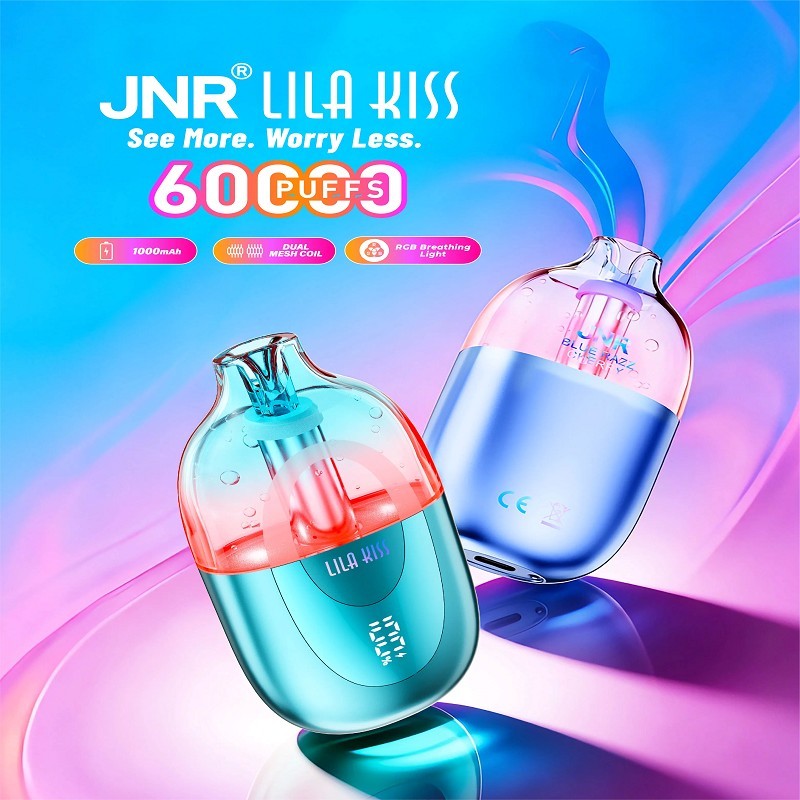JNR Lila Kiss 60000 Puffs Vape – 24ml E-Liquid, Type-C Rechargeable & 15+ Flavors
