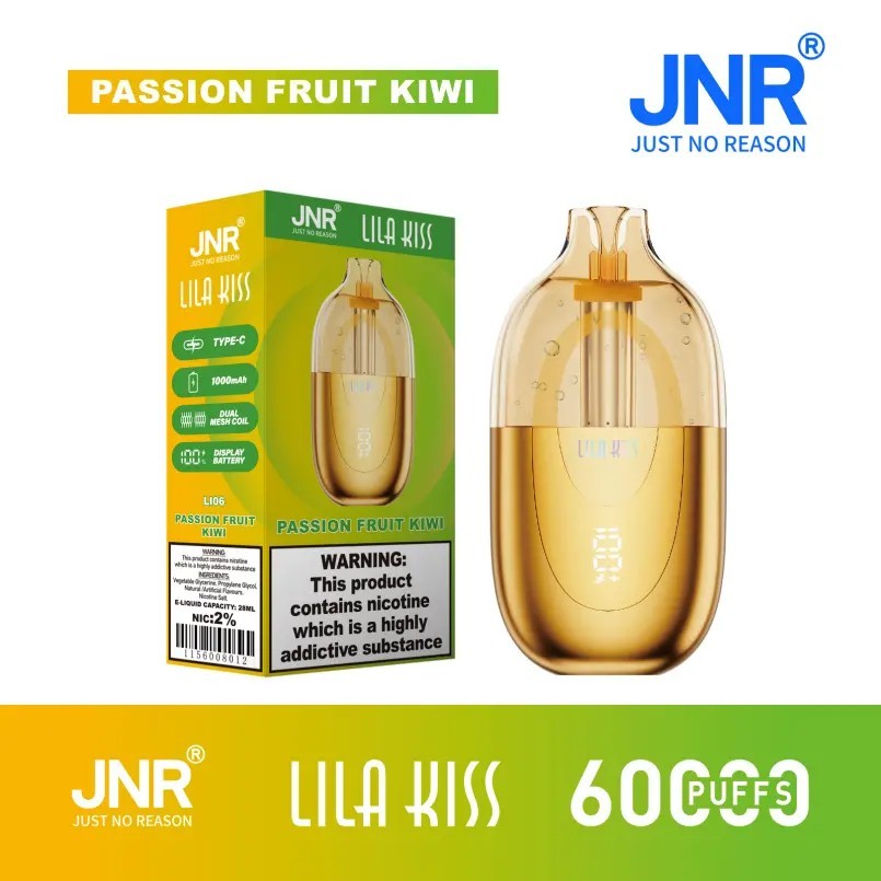 JNR Lila Kiss 60000 Puffs Vape – 24ml E-Liquid, Type-C Rechargeable & 15+ Flavors