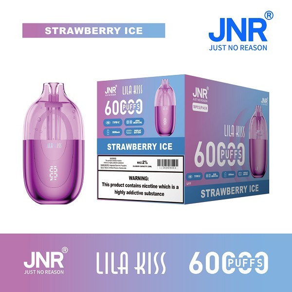 JNR Lila Kiss 60000 Puffs Vape – 24ml E-Liquid, Type-C Rechargeable & 15+ Flavors