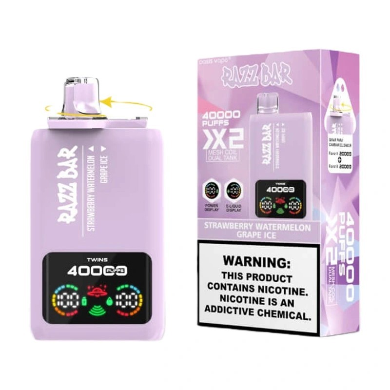 Razz Bar 40K Puffs Rechargeable Disposable Vape – Long Lasting Vape with Dual Tank, Type-C Fast Charging & Rich Flavor