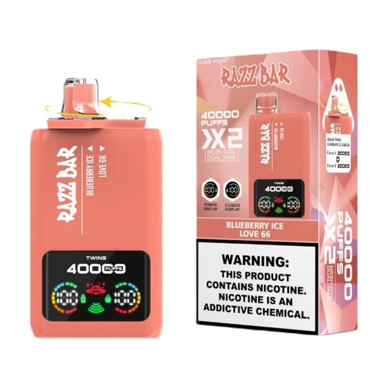 Razz Bar 40K Puffs Rechargeable Disposable Vape – Long Lasting Vape with Dual Tank, Type-C Fast Charging & Rich Flavor
