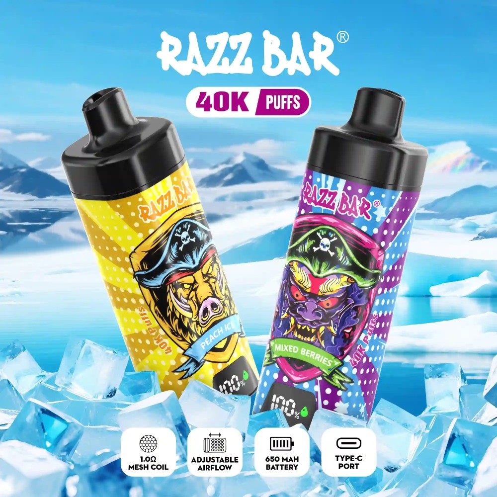 Razz Bar 40K Disposable Vape | 40000 Puff Vape with Smart Display, 650mAh Rechargeable Battery & Premium Flavor Technology