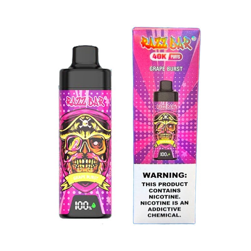 Razz Bar 40K Disposable Vape | 40000 Puff Vape with Smart Display, 650mAh Rechargeable Battery & Premium Flavor Technology