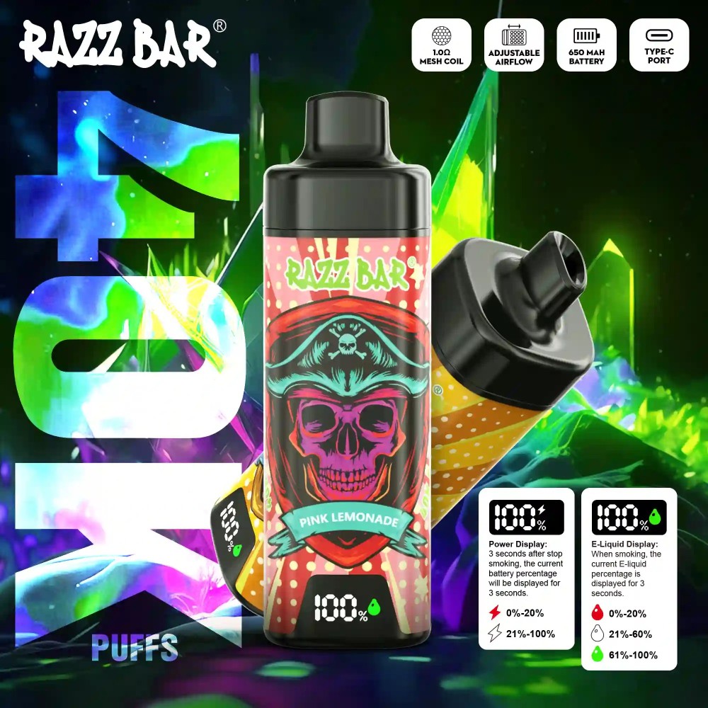 Razz Bar 40K Disposable Vape | 40000 Puff Vape with Smart Display, 650mAh Rechargeable Battery & Premium Flavor Technology