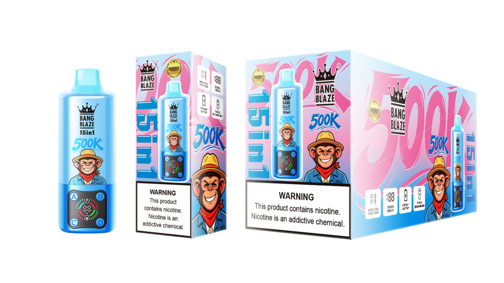 Bang Blaze 500000 Puffs Vape – Big Puffs Disposable Vape with 15 Flavor Switch | Triple Mesh Coil & Cheap Wholesale Price