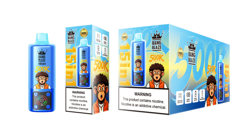 Bang Blaze 500000 Puffs Vape – Big Puffs Disposable Vape with 15 Flavor Switch | Triple Mesh Coil & Cheap Wholesale Price