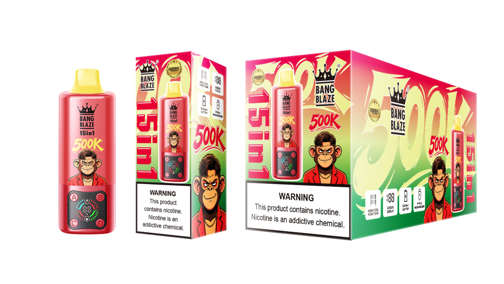 Bang Blaze 500000 Puffs Vape – Big Puffs Disposable Vape with 15 Flavor Switch | Triple Mesh Coil & Cheap Wholesale Price