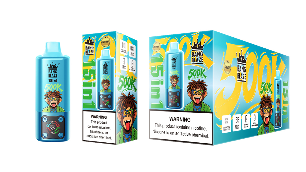 Bang Blaze 500000 Puffs Vape – Big Puffs Disposable Vape with 15 Flavor Switch | Triple Mesh Coil & Cheap Wholesale Price