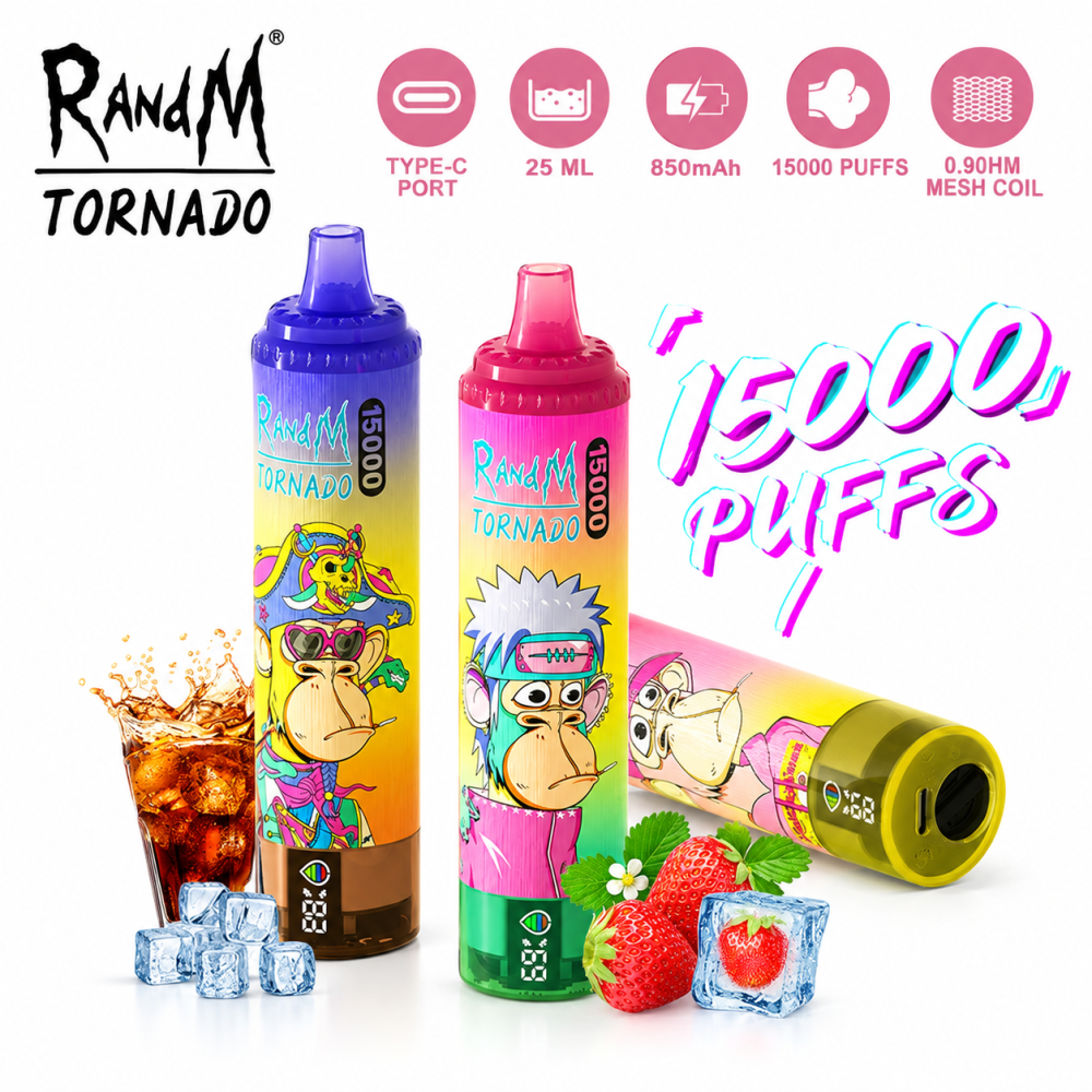 Fumot RandM Tornado 15000 Puffs Vape – Built-in Smart Display, Rich Flavor Disposable Vape EU Warehouse Shipping