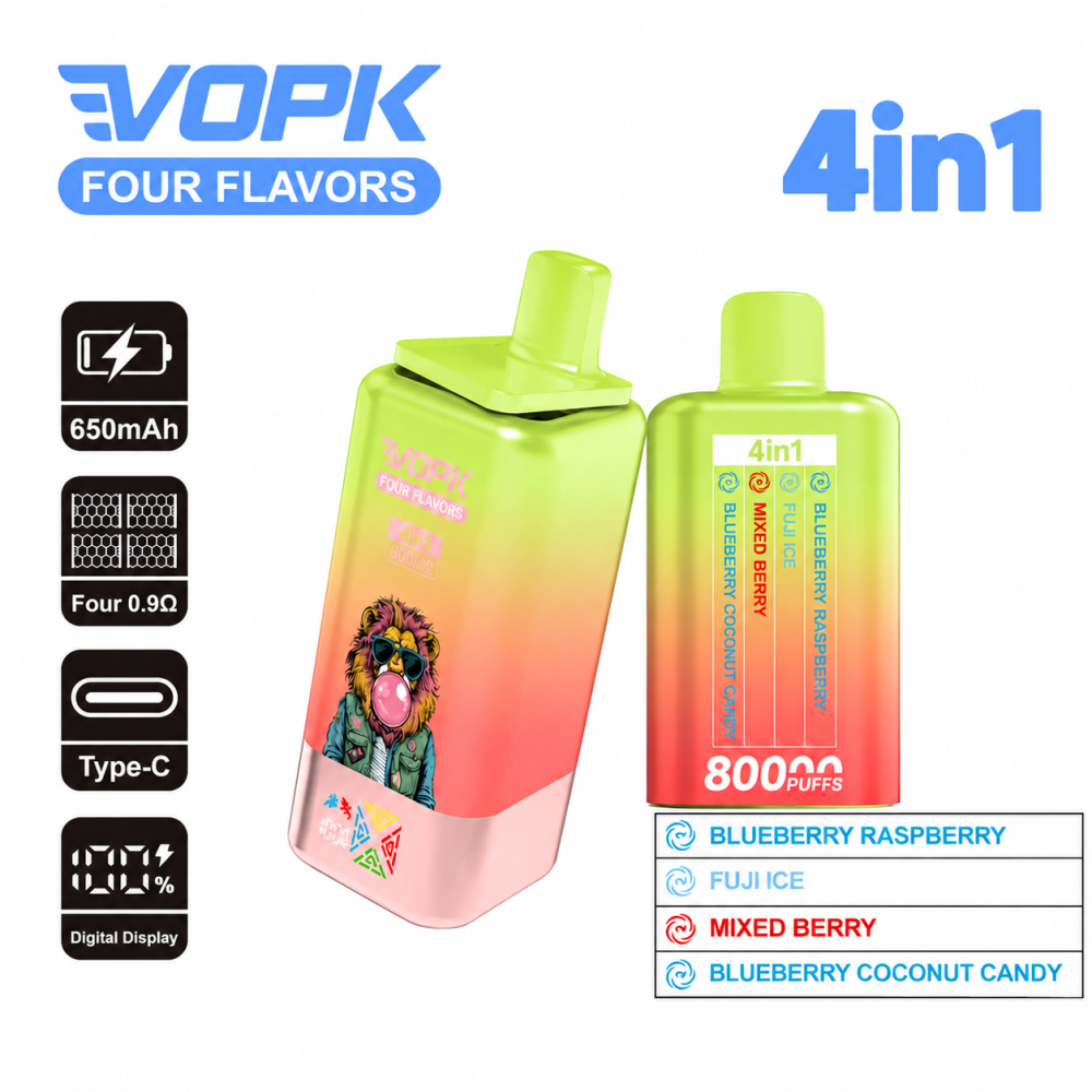 VOPK 80K Vape | Affordable Wholesale Disposable Vape with 4 Flavor System, LCD Display & Low Bulk Price from EU Warehouse & 3-7 Days Delivery