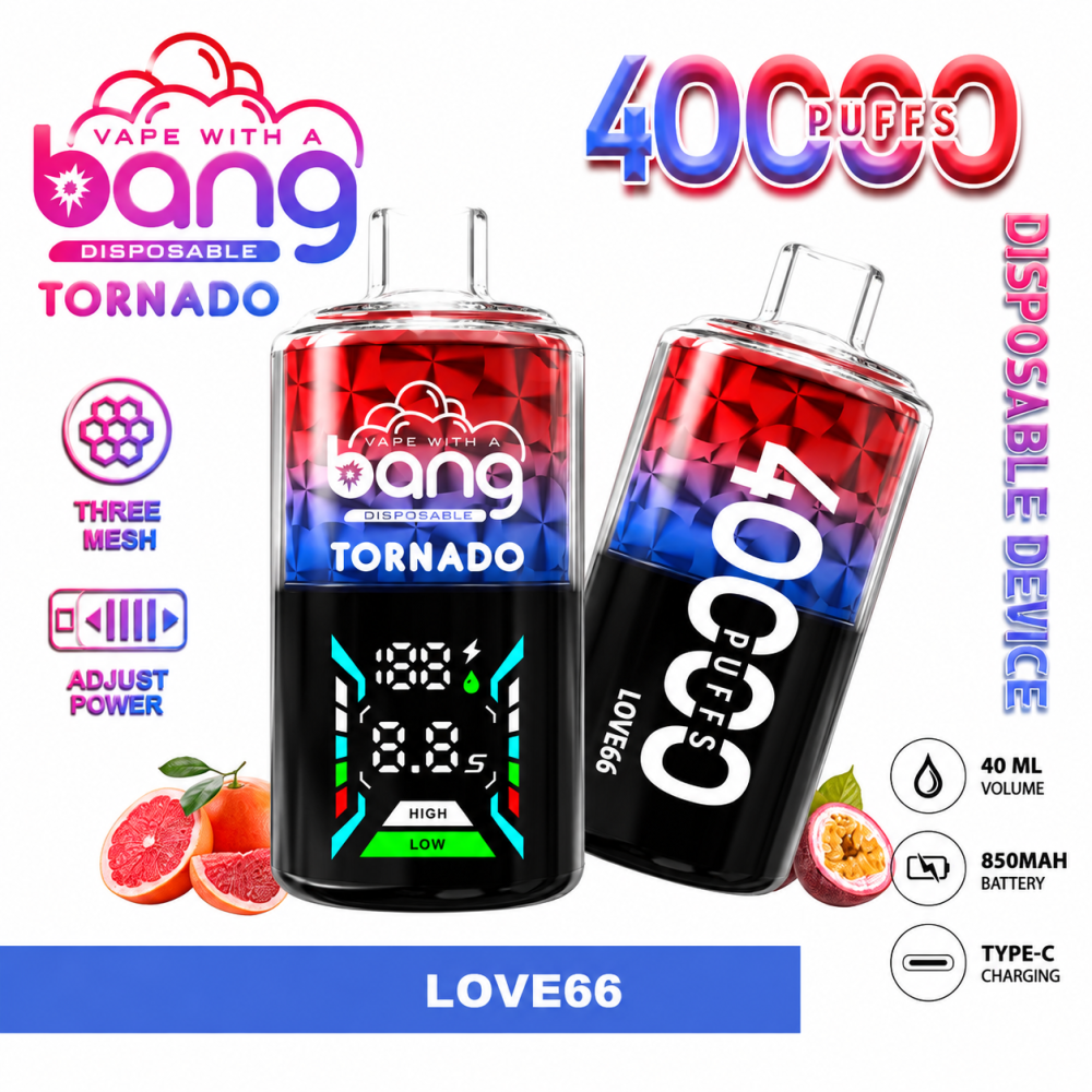 BANG Tornado 40000 Puffs Vape Wholesale | Smart Screen | Three Mesh | Adjustable Power