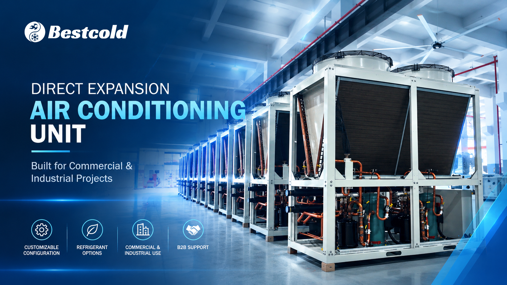 Bestcold HVAC commercial direct expansion air conditioning unit for industrial cooling projects