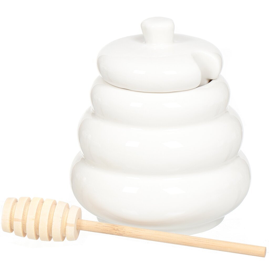 White Ceramic Jar for Honey 400ML,Nidrink Ceramic Honey Jar - Ceramics Supplier for Daily Use