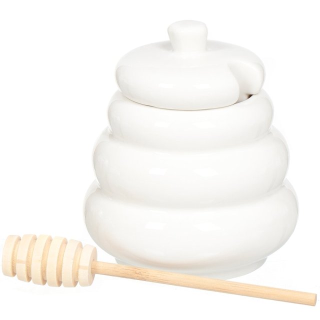 جرة سيراميك بيضاء للعسل 400 مل,جرة سيراميك بيضاء للعسل 400 مل