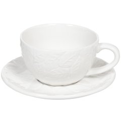 كوب وصحن سيراميك 270 مل أوراق,كوب وصحن سيراميك 270 مل أوراق