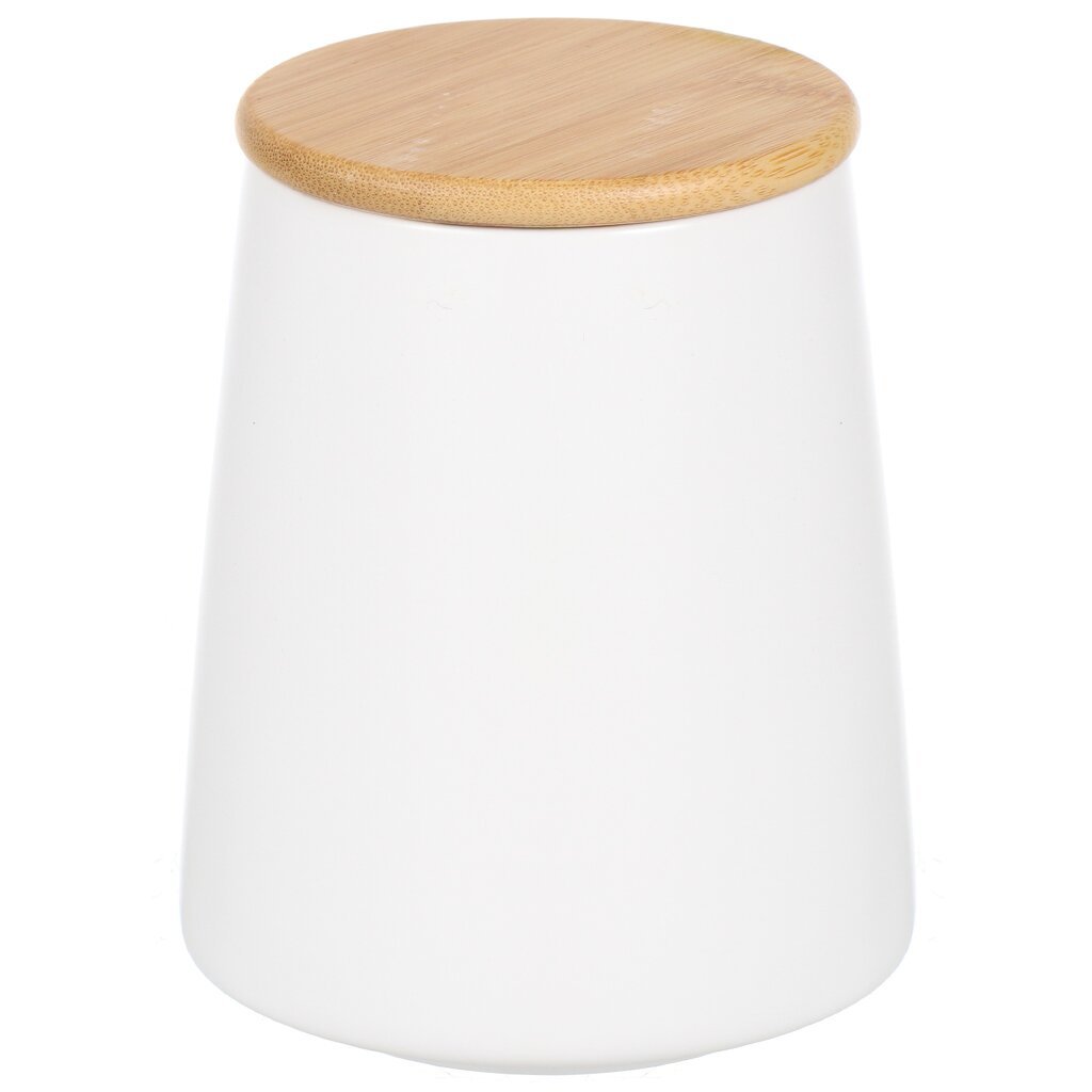 Ceramic Canister 700ML White With Bamboo Lid,Ceramic Canister 700ML White With Bamboo Lid