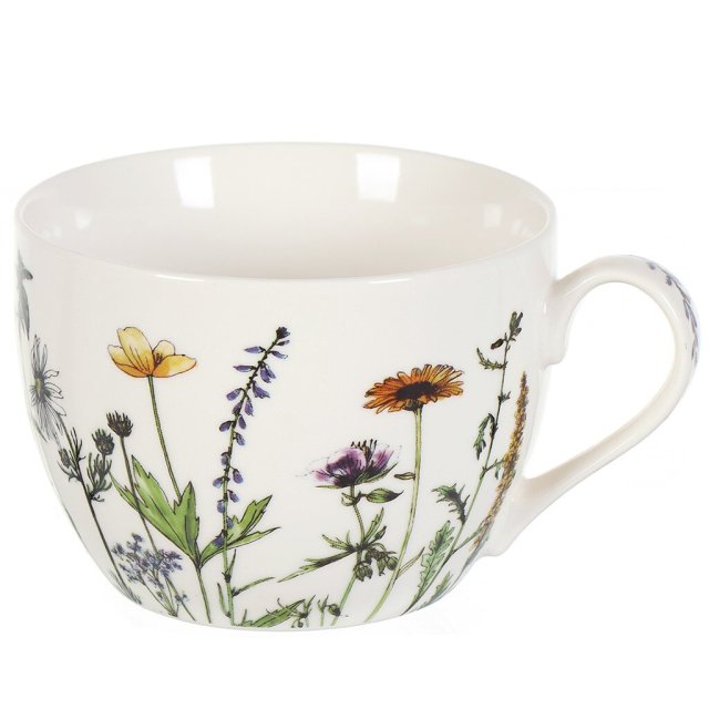 كوب سيراميك بطبعة زهور برية سعة 450 مل,كوب سيراميك بطبعة زهور برية سعة 450 مل