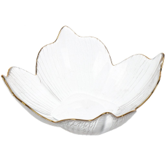 وعاء تقديم زجاجي 19.5*19.5 سم مع خط ذهبي,وعاء تقديم زجاجي 19.5*19.5 سم مع خط ذهبي