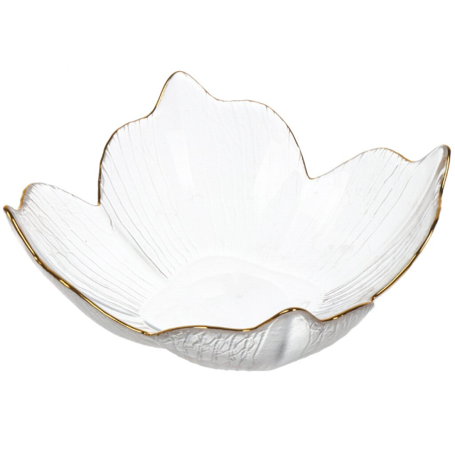 وعاء تقديم زجاجي 19.5*19.5 سم مع خط ذهبي,وعاء تقديم زجاجي 19.5*19.5 سم مع خط ذهبي