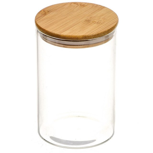 علبة زجاجية للمنتجات السائبة سعة 1000 مل مع غطاء من الخيزران,علبة زجاجية للمنتجات السائبة سعة 1000 مل مع غطاء من الخيزران