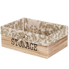 Прямоугольная деревянная корзина для хранения с тканью внутри 28*19*11 см,Прямоугольная деревянная корзина для хранения с тканью внутри 28*19*11 см