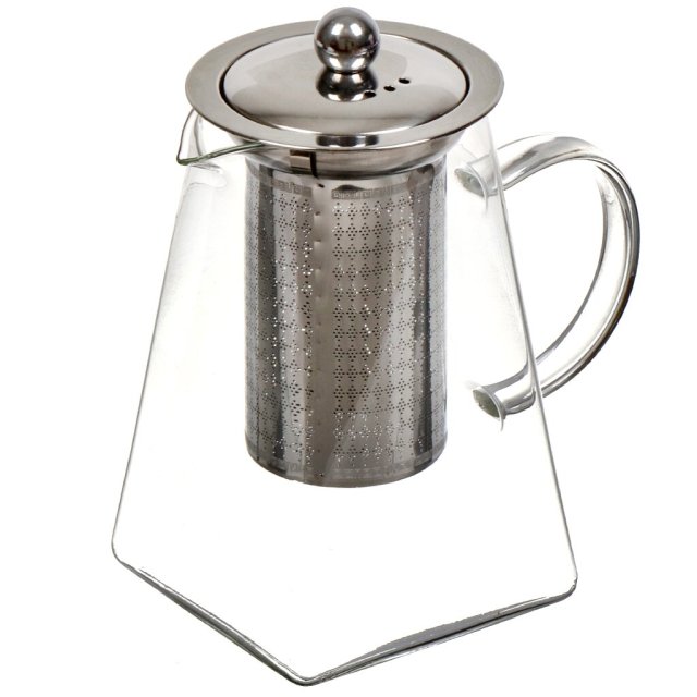 Стеклянный чайник с ситечком и крышкой из нержавеющей стали 750 мл,Стеклянный чайник с ситечком и крышкой из нержавеющей стали 750 мл
