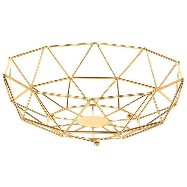 سلة فواكه معدنية ذهبية 26.5*10 سم,سلة فواكه معدنية ذهبية 26.5*10 سم